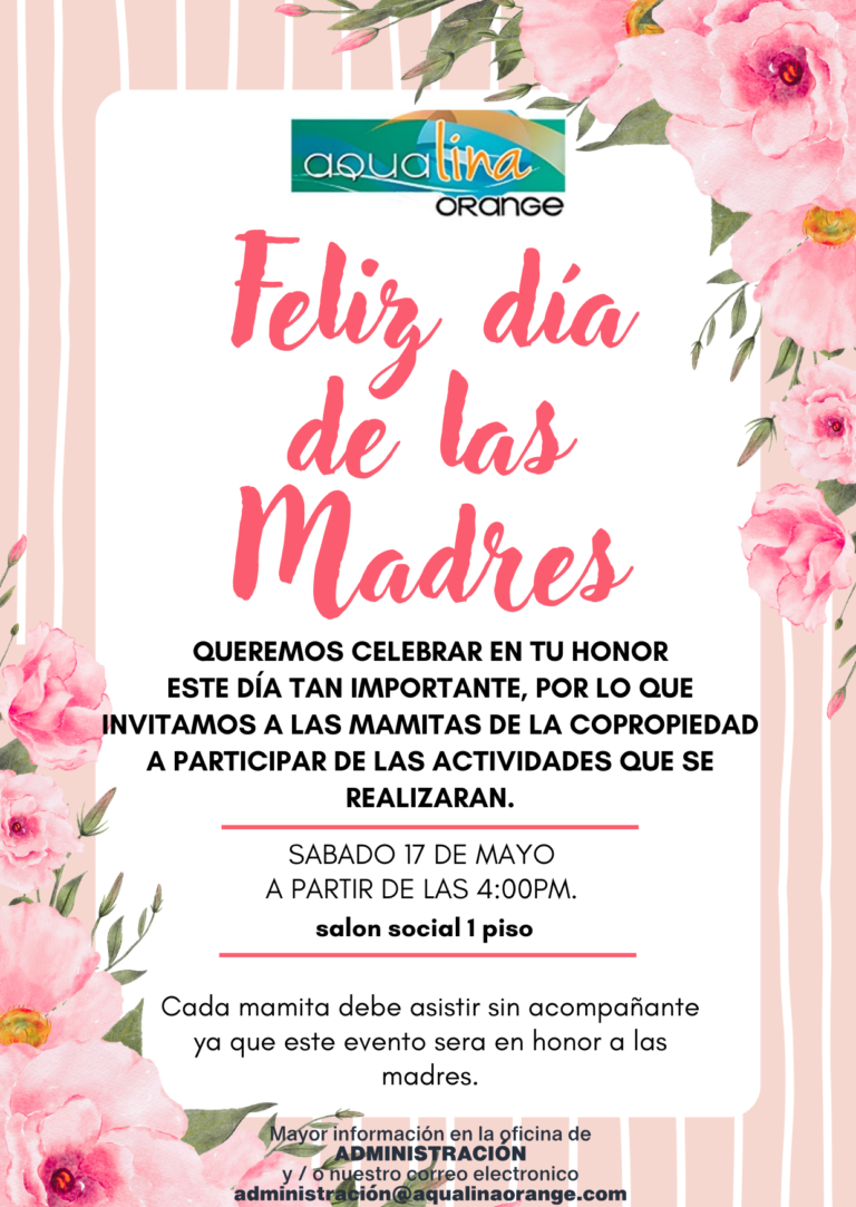 Invitación Evento Día de las Madres Ilustrado Rosa